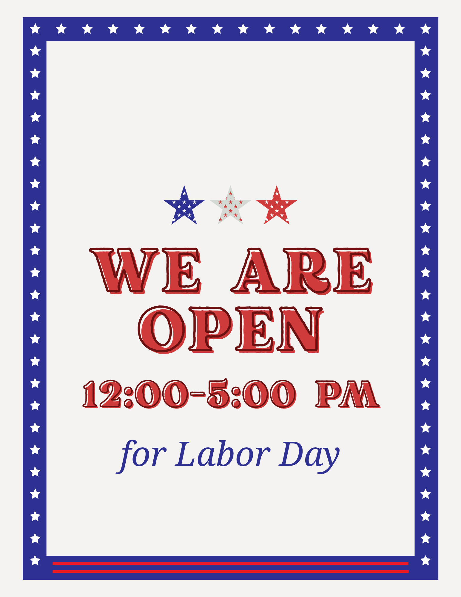 Blue Traditional Closed Labor Day Flyer